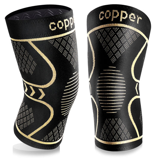 Copper Knee Braces for Women and Men 2 Pack, Knee Compression Sleeve for Knee Pain, Arthritis,ACL, Meniscus Tear, Joint Pain Relief, Knee Support for Running, Working Out, Fitness, Weightlifting-3XL