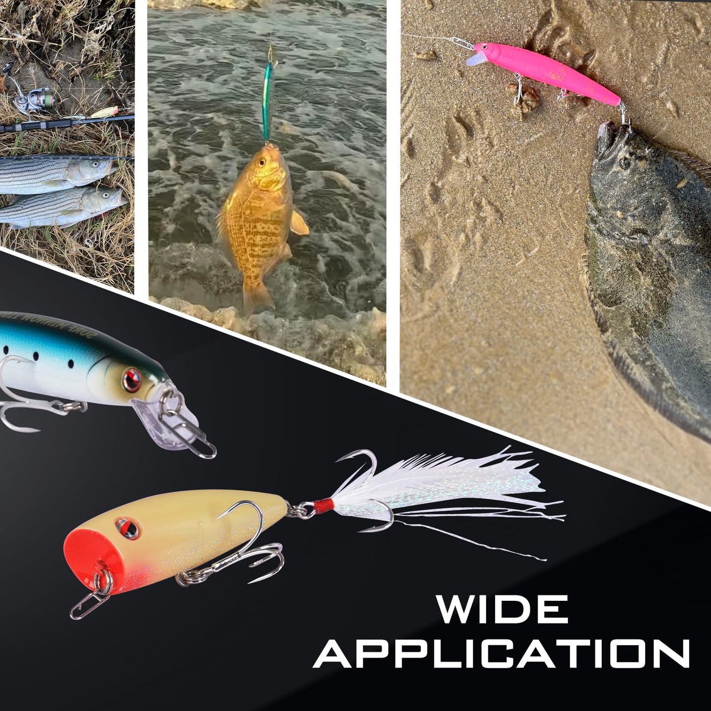 LITTMA Stainless Steel Power Clips Fast Lure Changing Fishing Snap High Strength Saltwater Fishing Tackle Swivels Snaps 25lb 50lb 75lb 125lb