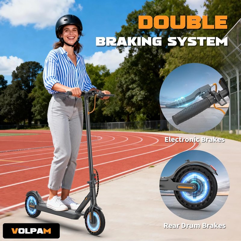 Electric Scooter for Adults - 350/500W Motor, 15/22 Mile Range, Dual Braking System | 19/21 MPH Speed, Foldable Design