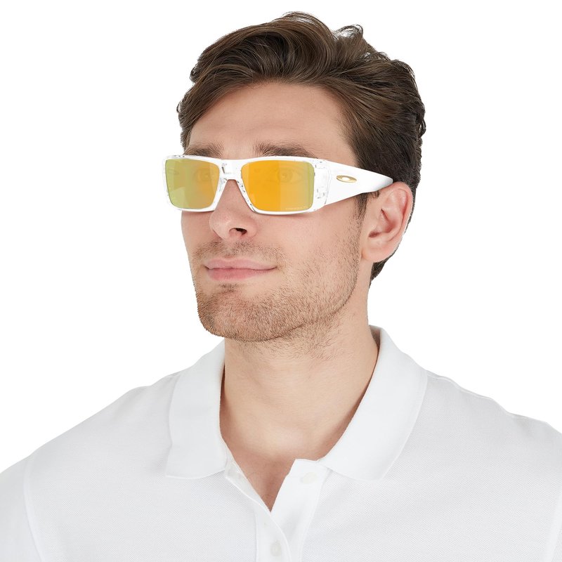 Oakley OO9231 Heliostat Sunglasses, Clear/Prizm 24K Polarized, 61 mm
