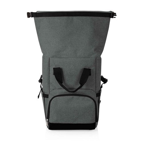 PICNIC TIME NHL Seattle Kraken OTG Roll-Top Cooler Backpack, Hiking Backpack Cooler, Soft Cooler Bag, (Heathered Gray)