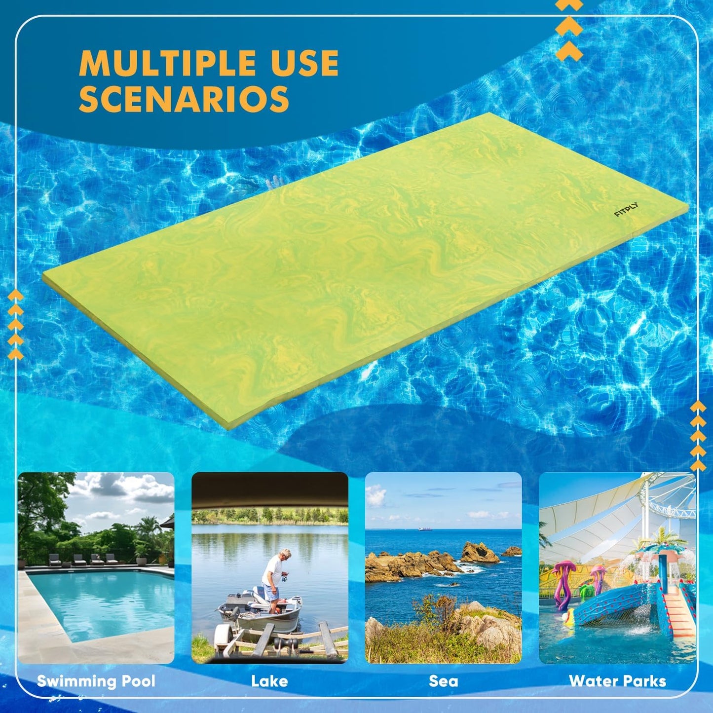 Floating Water Mat - Tear-Resistant Foam for Multi-User Fun | 6.6' for Pool Parties & Lake Adventures