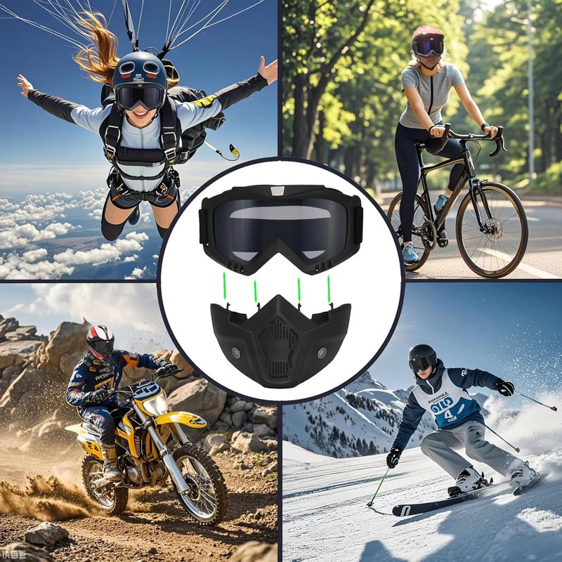 Full Face Paintball Mask - Anti-Fog Tactical Goggles with Removable Face Shield | Airsoft & Motorcycle Use
