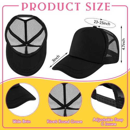 Hercicy 40 Pack Sublimation Blank Trucker Hat Bulk Baseball Cap Adjustable Mesh Unisex Polyester Hat Heat Transfer Multicolor