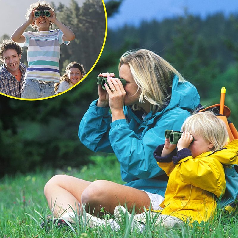 Kids Binoculars - Perfect Outdoor Toy for Ages 3-8 | Great for Hiking, Bird Watching, Travel - Green