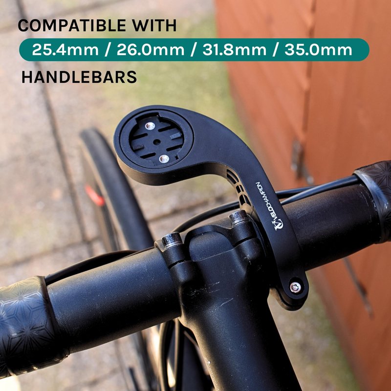 VeloChampion Out Front Bike Handlebar Mount Compatible with Garmin or Wahoo Bicycle GPS Computers. Fits Handlebar Widths 25.4-35mm