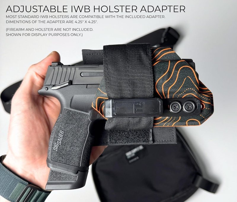 Concealed Carry Sling Bag - Full Size Tactical EDC Crossbody Bag with Quick Access | Includes IWB Holster Adapter