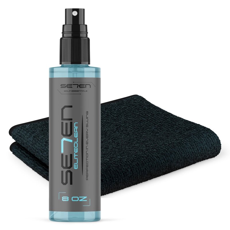 SE7EN EliteClean Golf Grip Cleaner Spray - Restores Tackiness & Control, Removes Sweat & Dirt, Golf Club Grip & Pickleball Paddle Cleaner, Safe for Sports Equipment, Includes Microfiber Towel (2 Pack)
