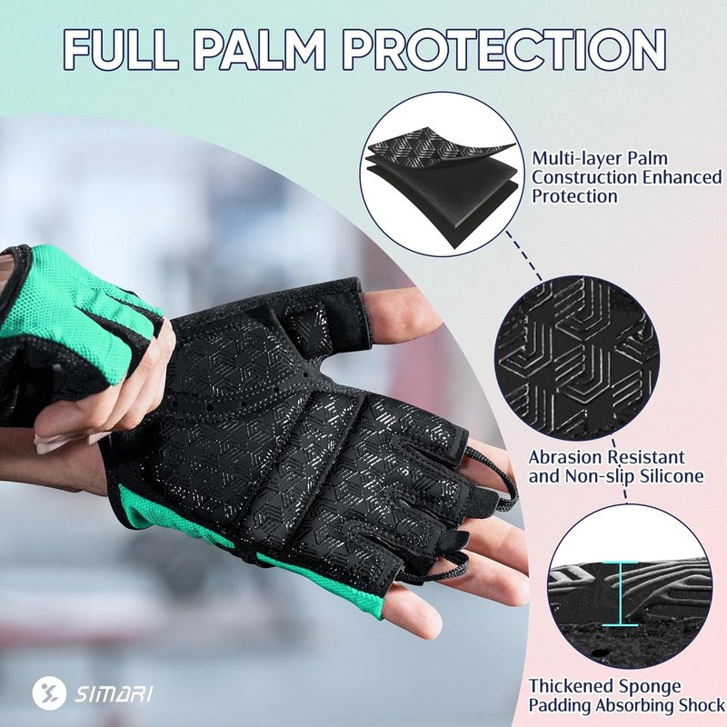 Workout Gloves for Men & Women - Full Palm Protection, Strong Grip | Breathable for Gym, Weight Lifting, Fitness