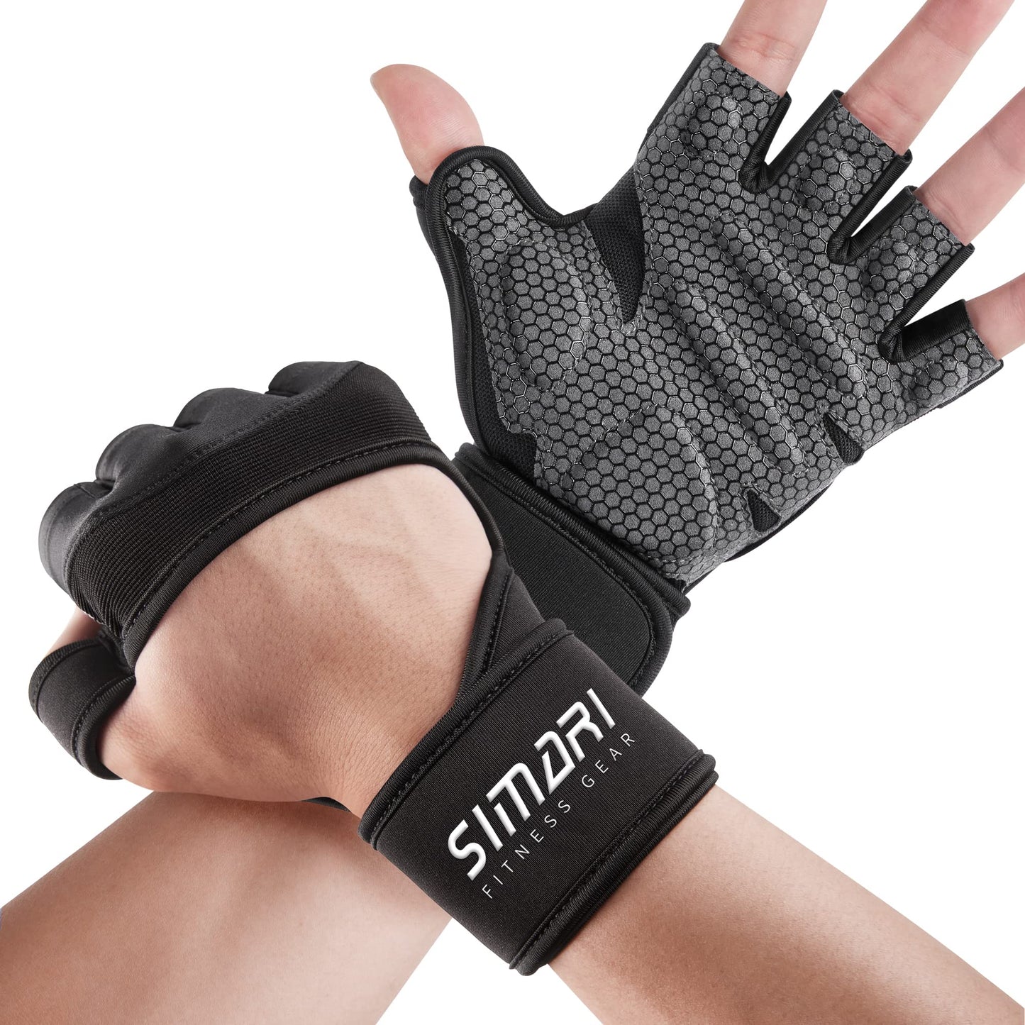 SIMARI Weight Lifting Workout Gloves with Wrist Wraps Support for Men Women Breathable Full Palm Protection Gloves for Gym, Fitness, Lifting, Weightlifting, Exercise