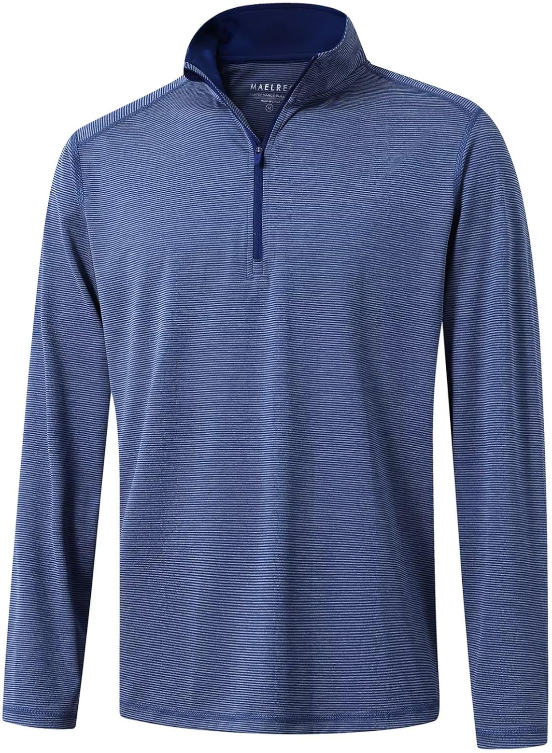Men's Performance Quarter Zip Pullover - Dry Fit Stripe Mock Neck Golf Sweatshirt | Comfortable Midlayer