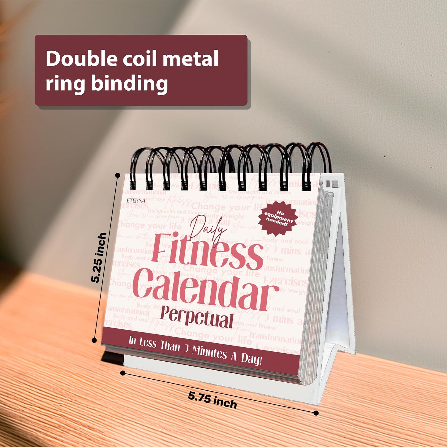 Daily Fitness Calendar | Perpetual Bodyweight Workout Calendar with New Exercises and Movement Routines for Every Day of The Year, Stay Healthy, Build Strength & Get Moving with This Workout Planner