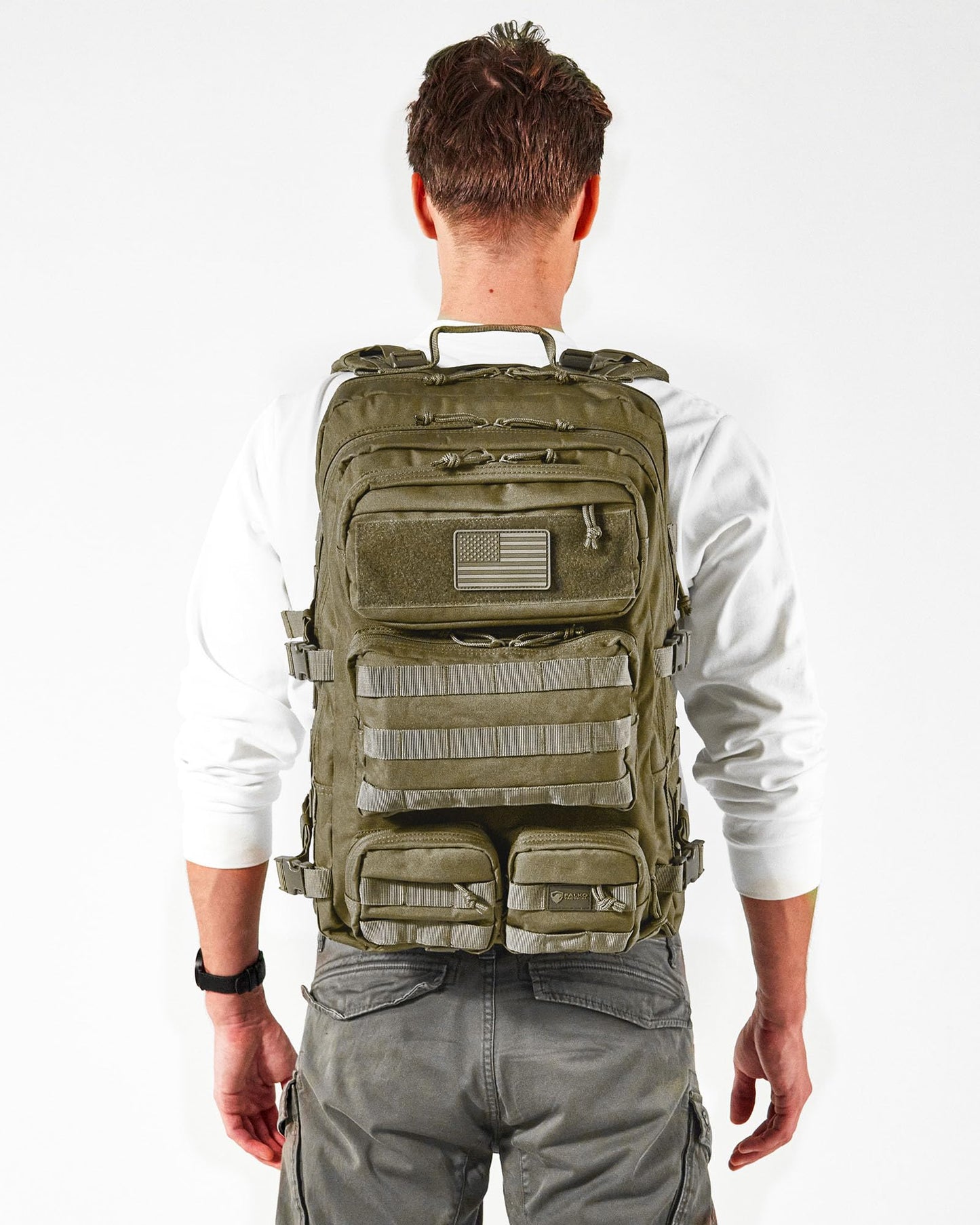 Falko Tactical Backpack 50L, 2.4x Stronger, Military Backpack, Heavy Duty Molle Large Backpack, Work, Outdoors