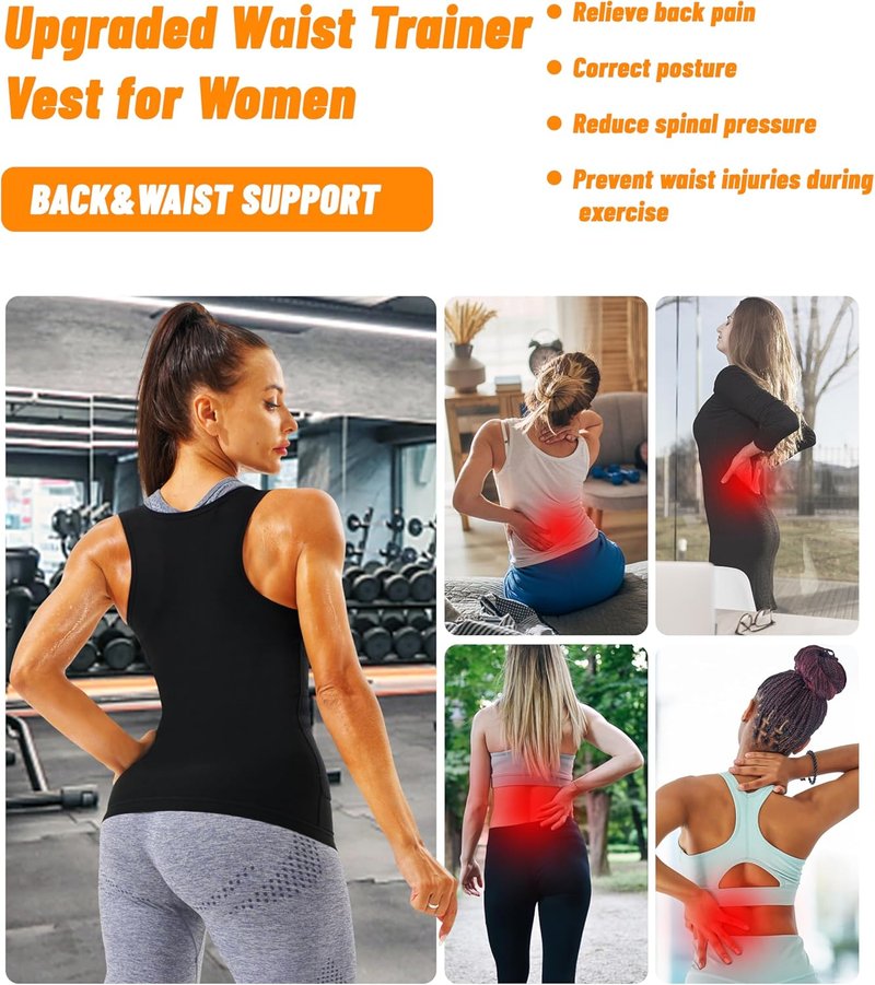 Sauna Vest for Women - Waist Trainer Workout Sweat Vest with Zipper | Heat Trapping Design