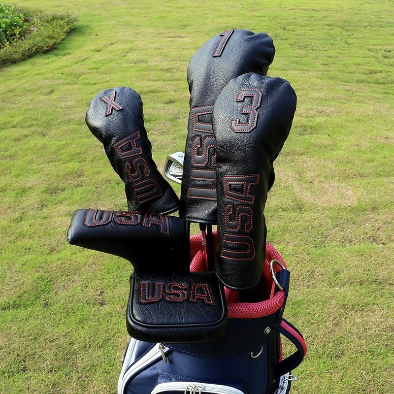 Premium PU Leather Mallet Putter Cover, Putter Head Cover, Mallet Putter Headcover Magnetic fits Odyssey Two Ball, Stroke Lab, Red O Works - Golf Club Head Covers Protect Golf Clubs