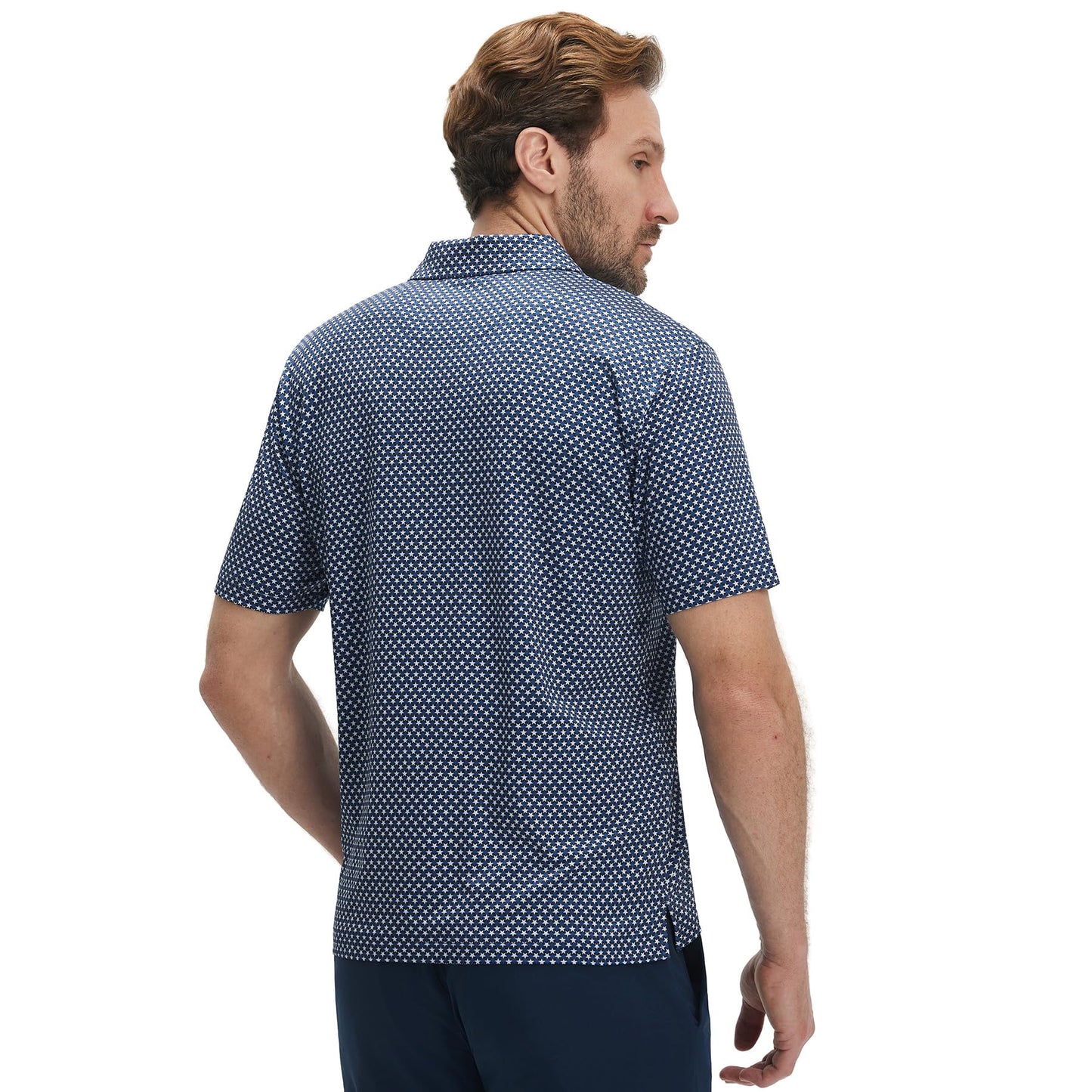 M MAELREG Polo Shirts for Men Quick Dry Fit Short Sleeve Performance Moisture Wicking Print Men’s Golf Shirts