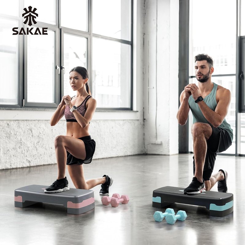 Aerobic Stepper Set - Adjustable Height Workout Platform with Dumbbells & Measuring Tape | 4 Color Options