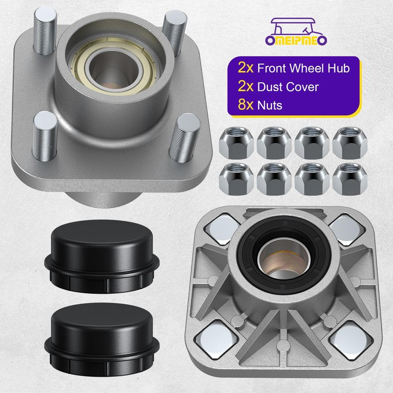 Golf Cart Front Wheel Hub Assembly for YAMAHA G2 G8 G9 G14 G16 G19 G22 G29 Drive Models, Golf Cart Front Wheel Hub with Hub Bearing/Oil Seal/Dust Cover, Replaces OEM# JG5-WF511-10-00 JG5-WF511-00