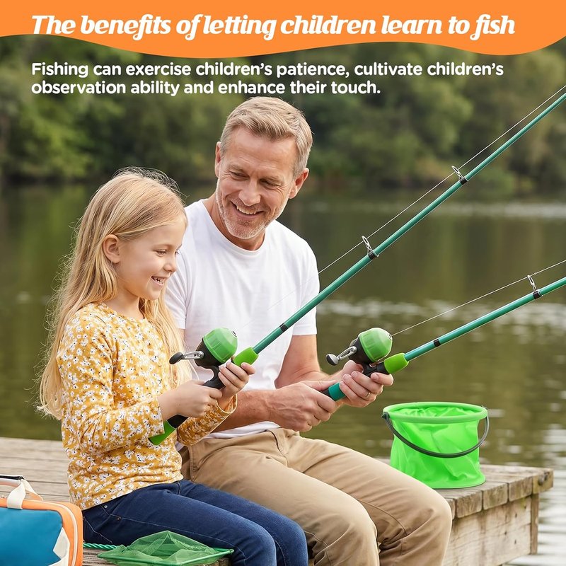 Kids Fishing Rod Reel Combo - 4.92FT/5.9FT Telescopic Fishing Pole with Spincast Reel & Accessories | Ultralight Starter Kit for Boys & Girls