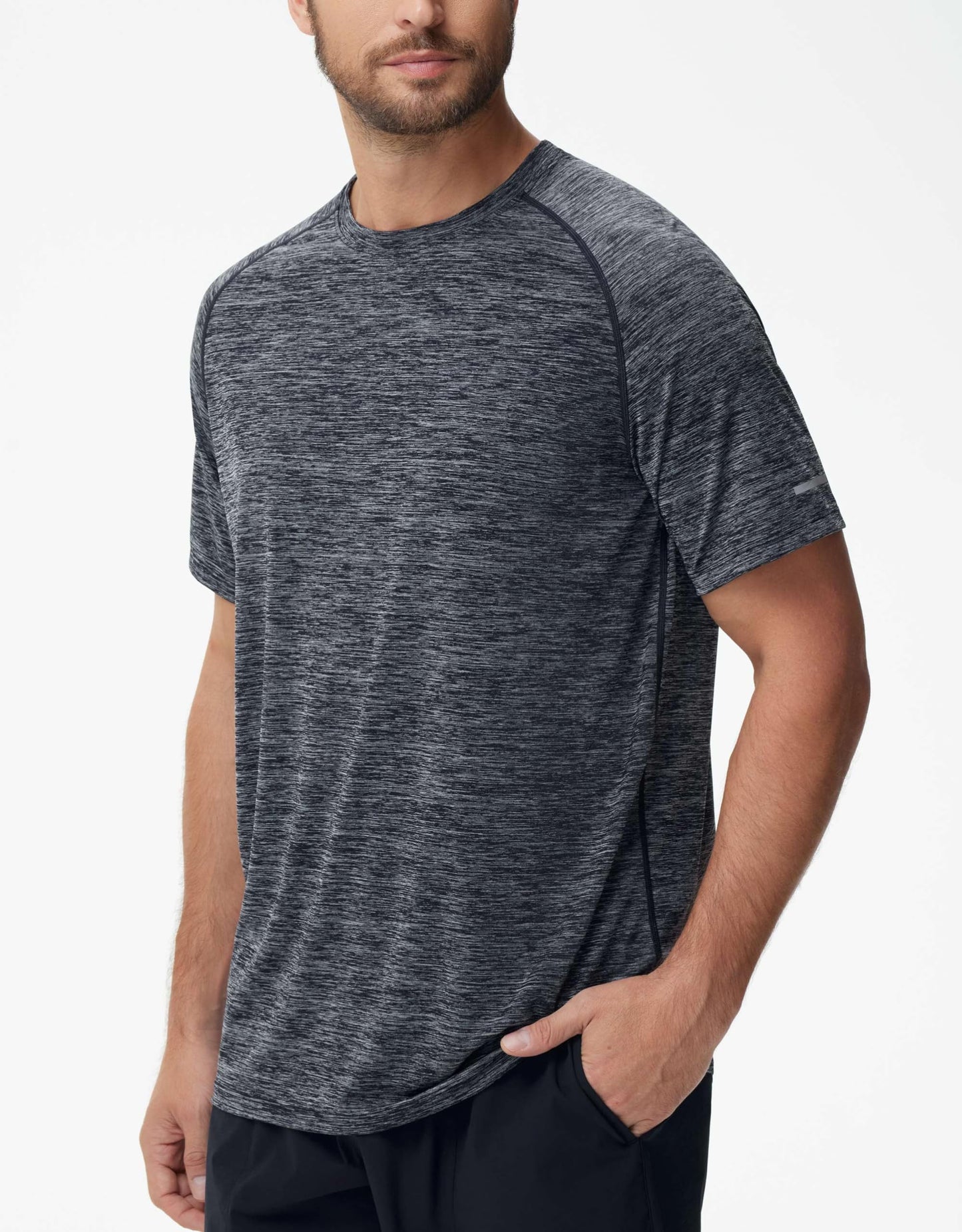 Men's Cooling Ice Silk Running Shirts Quick Dry Short Sleeve Athletic Gym T-Shirts UPF 50+ Outdoor Workout Tshirts