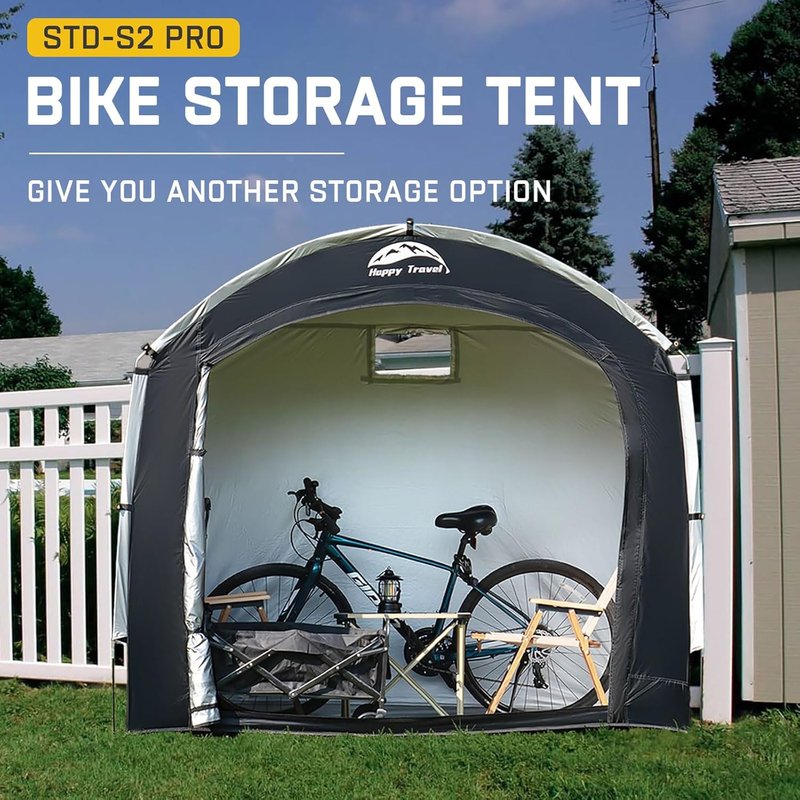 Portable Bicycle Storage Shed Tent - Waterproof 210D Oxford Fabric | Holds 2-8 Bikes, Ideal for Garden Tools & More