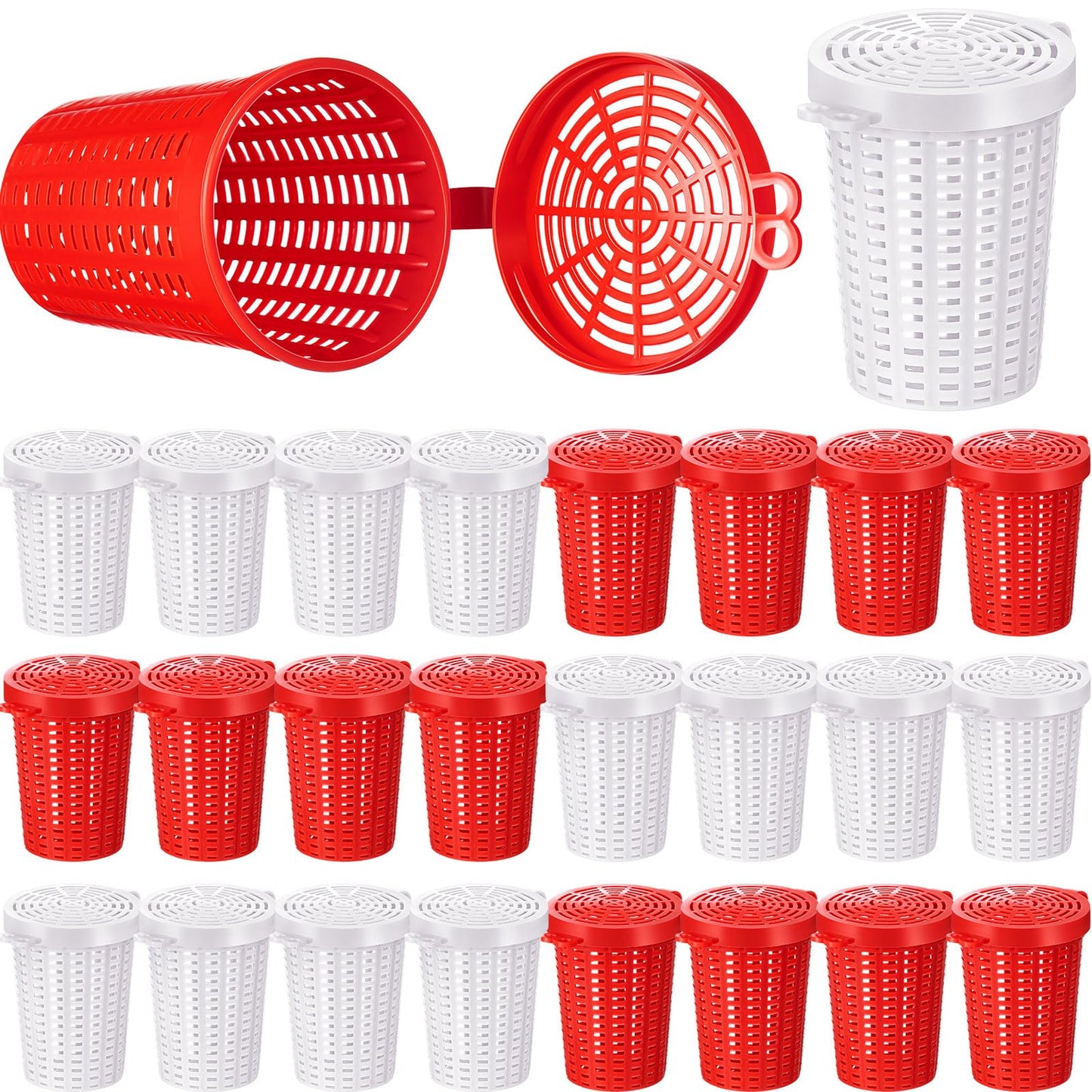 Blushtier 20 Pcs Fishing Bait Cage Trap Fish Lure Feeder Basket Holder Plastic Bait Bucket for Crawfish Minnow Shrimp Earthworm Crab Carp Catfish Traps Cast Net
