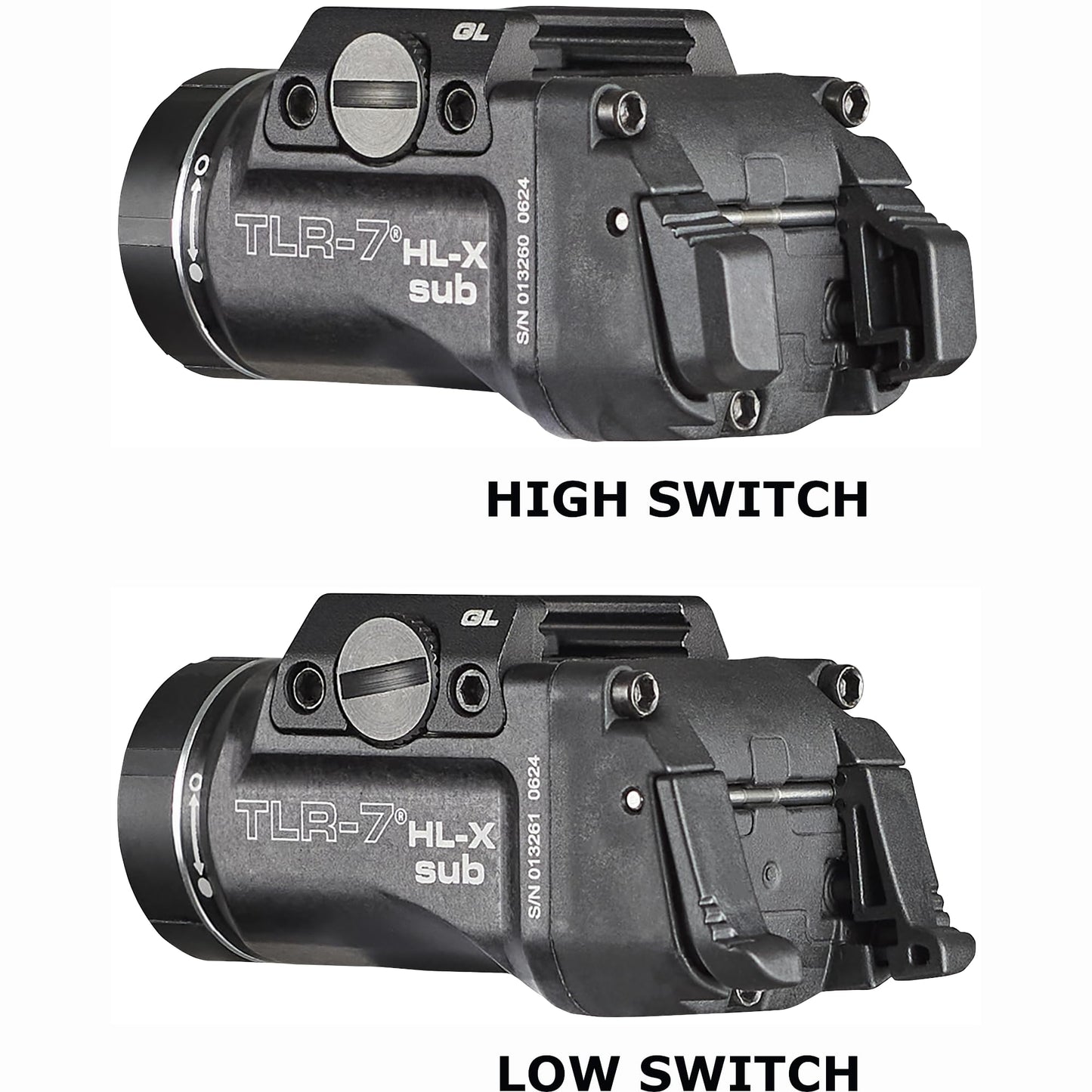 Streamlight 69503 TLR-7 HL-X sub USB 1000-Lumen 10000-Candela Rechargeable Rail-Mounted Weapon Light Exclusively for Glock 43X/48 MOS, 43X/48 Rail, Includes Switches and Key Kit, Black