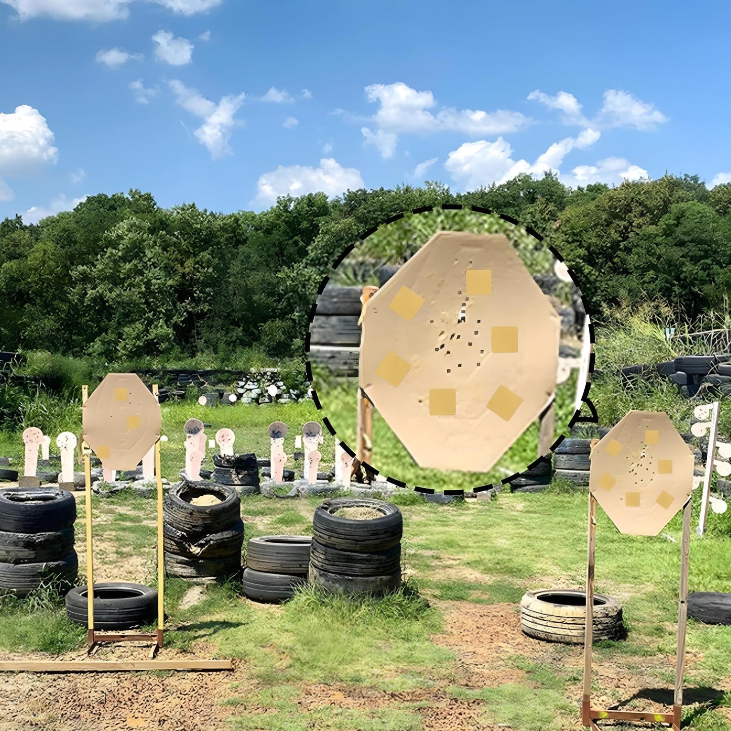 Target Pasters - 0.87 Inch Self-Adhesive Shooting Target Stickers - Cardboard Targets Repair Patches - Ideal for USPSA/IPSC and IDPA Practice, Shooting Training (2000 Stickers (Brown+Black))