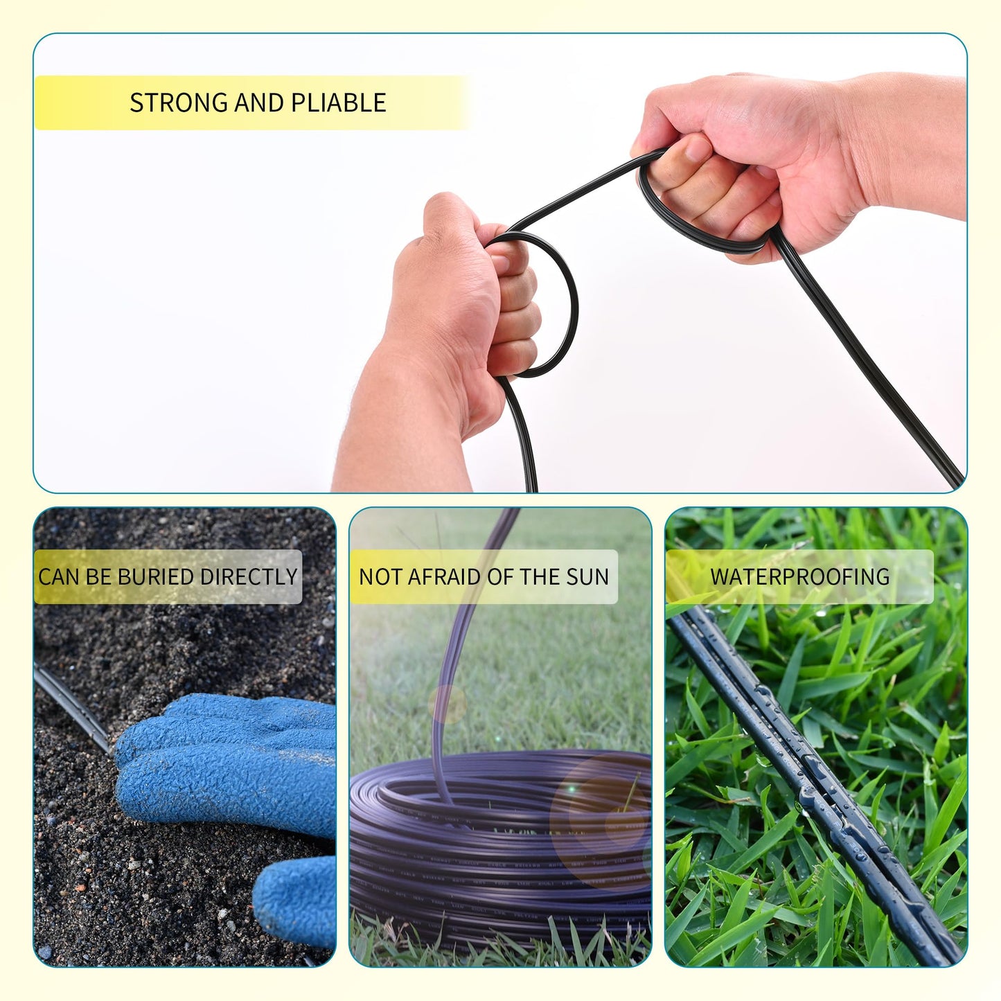 Lucky TL 14/2 Low Voltage Landscape Wire 200 Feet, 14 Gauge 2 Conductor, Outdoor Waterproof, Direct Buried Landscape Lighting Wire, Pure Copper Making (200FT)