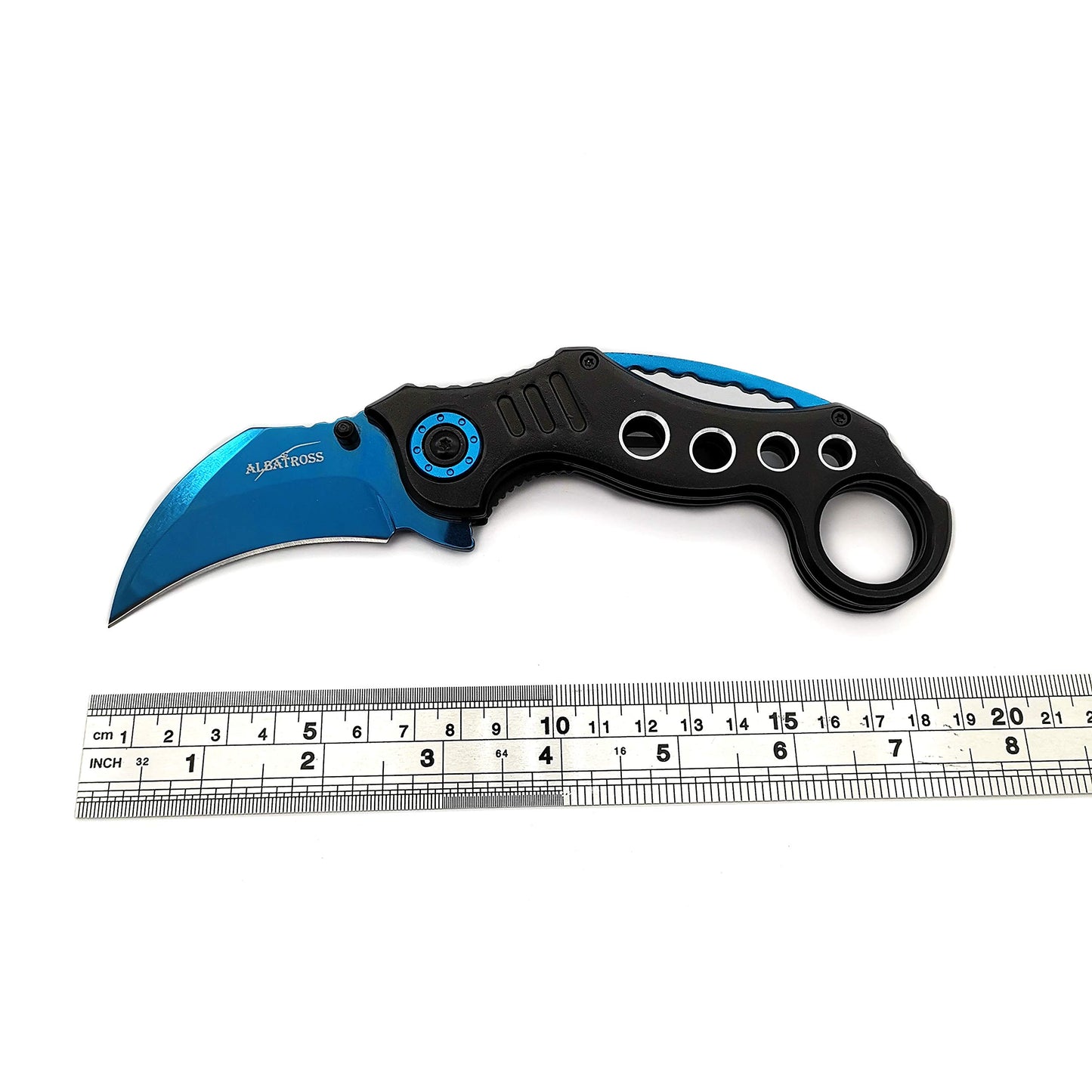 ALBATROSS EDC Cool Spring Assisted Folding Pocket Knives Tactical Sharp Raptor Claw Knife(Blue)