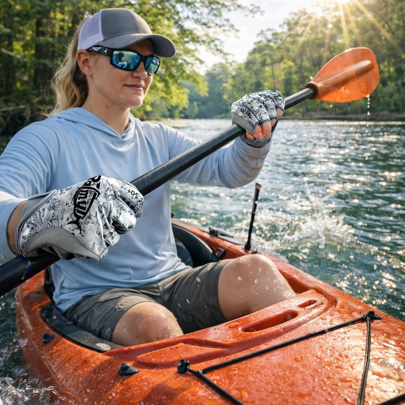 Palmyth Fingerless Sun Fishing Gloves - UPF 50+ UV Protection for Kayaking, Paddling & Canoeing