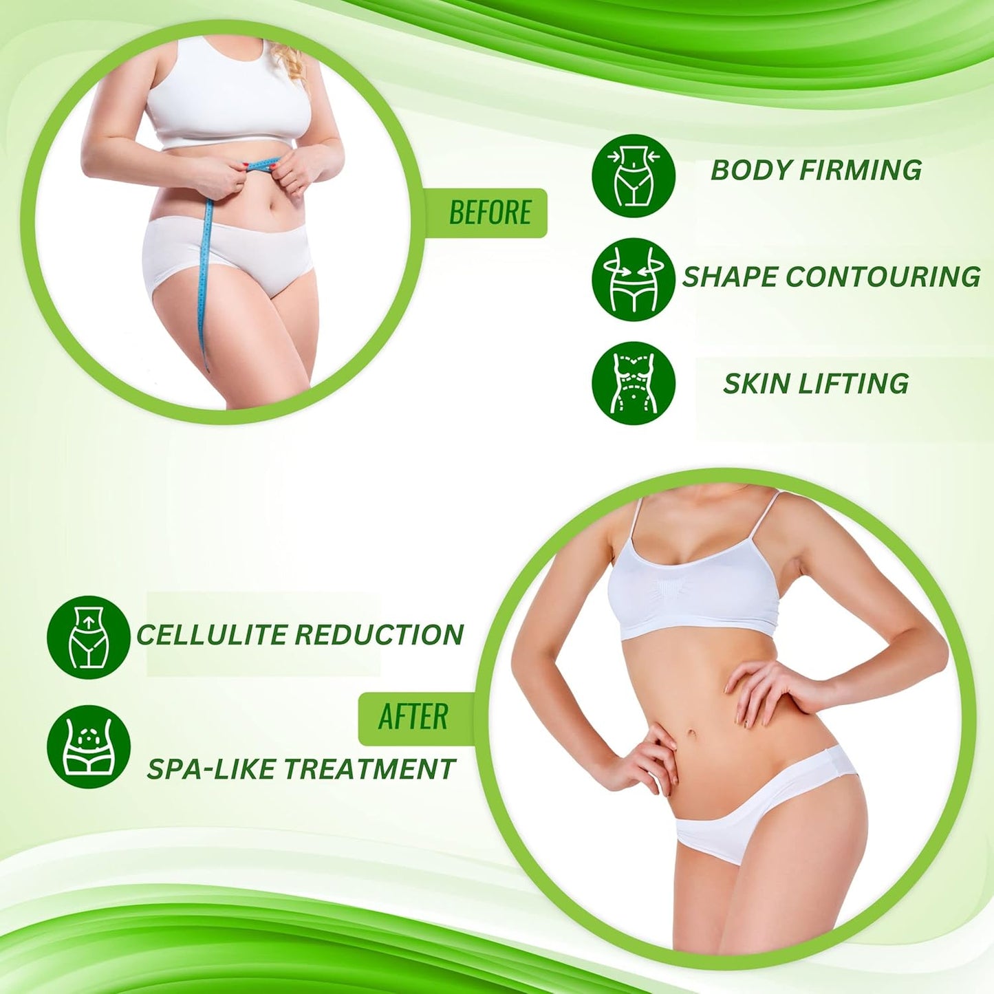 Contouring Moisturizing Body Wrap - All-Natural Cellulite Solution | 10 Wraps