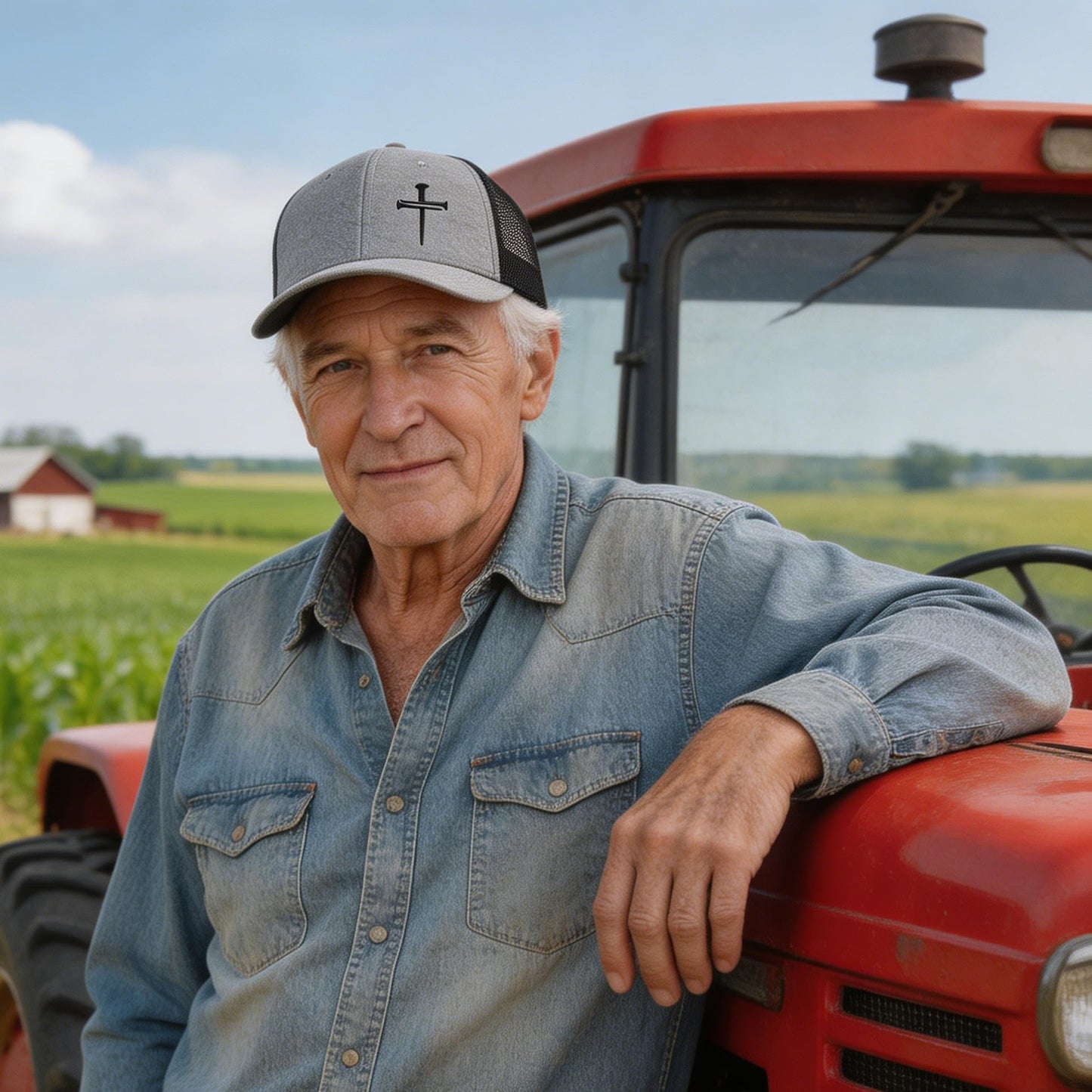 Bukesiyi Christian 3 Nails Cross Trucker Hats for Men Women,Faith Three Nail Cross Gift Baseball Cap with Embroidered Adjustable Snapback for Dad Mom,Mesh Grey Black
