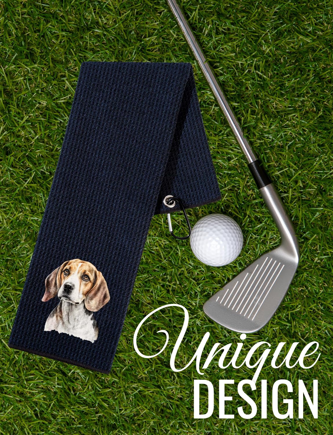 CybGene Beagle Gifts Golf Towel, Gifts for Beagle Lovers, 15.7“x23.6” Microfiber Golf Towel for Golf Bags for Birthday, Christmas