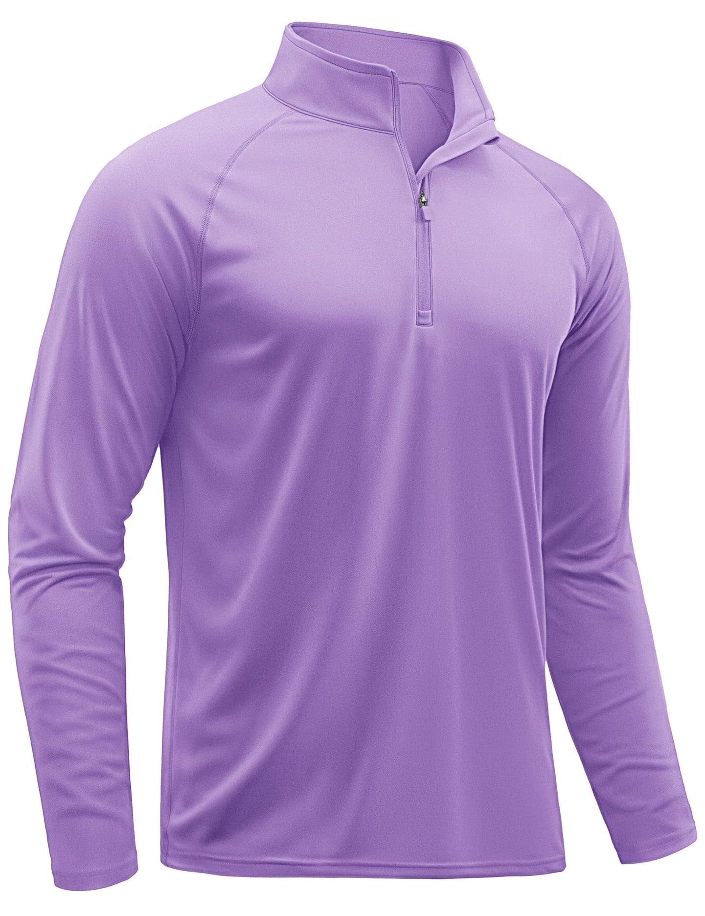 TACVASEN Men's Athletic SPF Pullover Shirts Running Fishing Tops Summer Sun Protection UPF 50+ Dry Fit T-Shirts Light Purple L