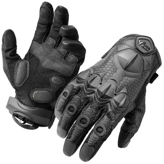 ZUNE LOTOO Tactical Gloves for Men, Black Touchscreen Motorcycle Gloves with Finger Impact Protection & Palm Padded, Safety Work Gloves for Paintball Airsoft Range Cycling Hiking Climbing Medium