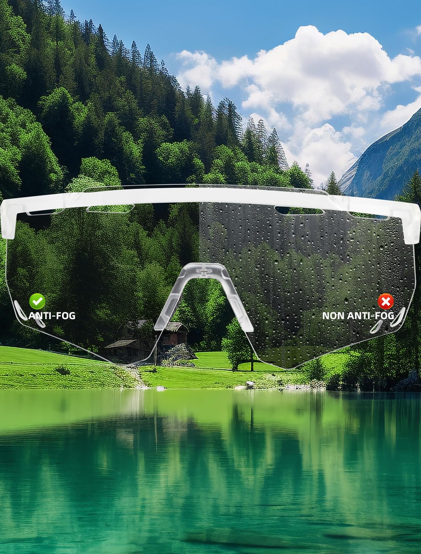 ROCKBROS Photochromic Cycling Glasses Anti-fog Photochromic Sunglasses UV Protection Mountain Bike Glasses