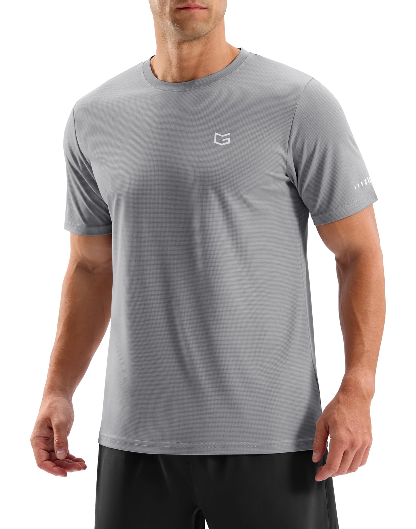 Men's Workout Breathable T-Shirts Dry Fit UPF 50+ Sun Shirts Quick Dry Cooling Tee for Athletic, Running, Hiking (Silver Grey, 4XL)