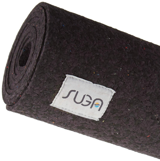 SUGA Premium 100% Recycled Yoga Mat - Textured Non-Slip for Hot Yoga, Eco-Friendly, 5mm Thick, 72” x 25”, Made in USA