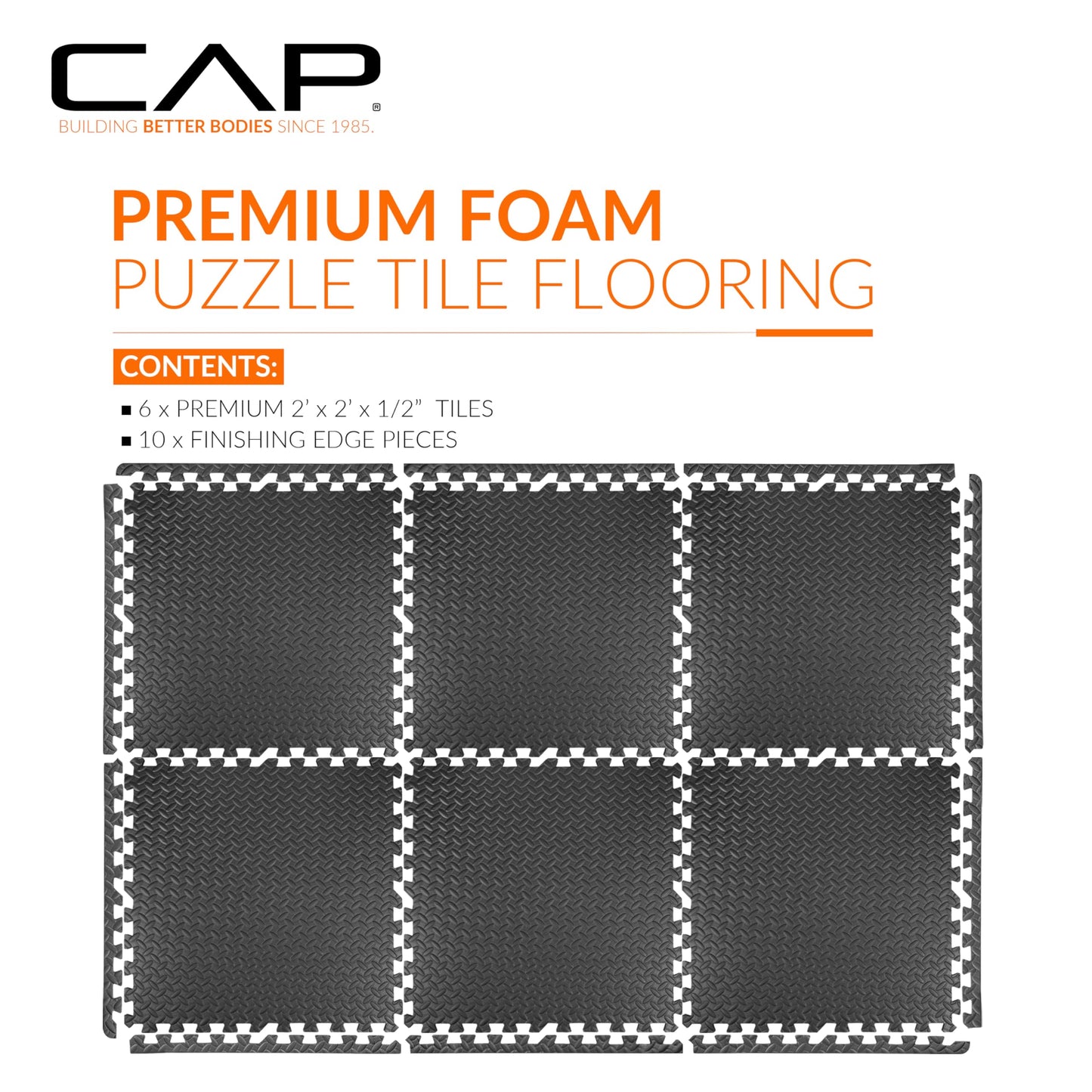 CAP Puzzle Exercise Mat 24" x 24" x 1/2", 6 pieces