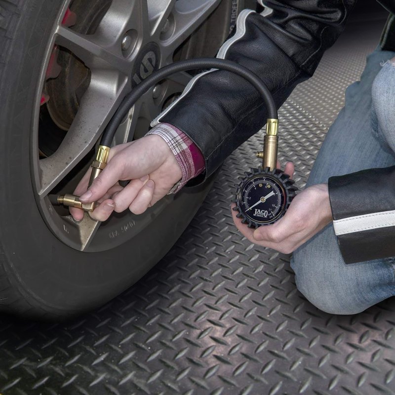 JACO BikePro Bike Tire Pressure Gauge - 160 PSI (Road Bike & BMX Series) | Presta + Schrader Air Chucks