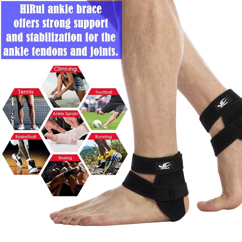 Ankle Brace Support - Adjustable Ankle Wraps for Sports Protection | Breathable Black, One Size, 2-Pack