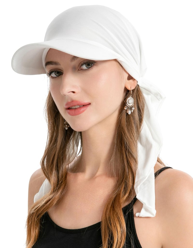 ZLYC Chemo Headwear for Women with Brim Pre-Tied Lightweight Skull Beanie