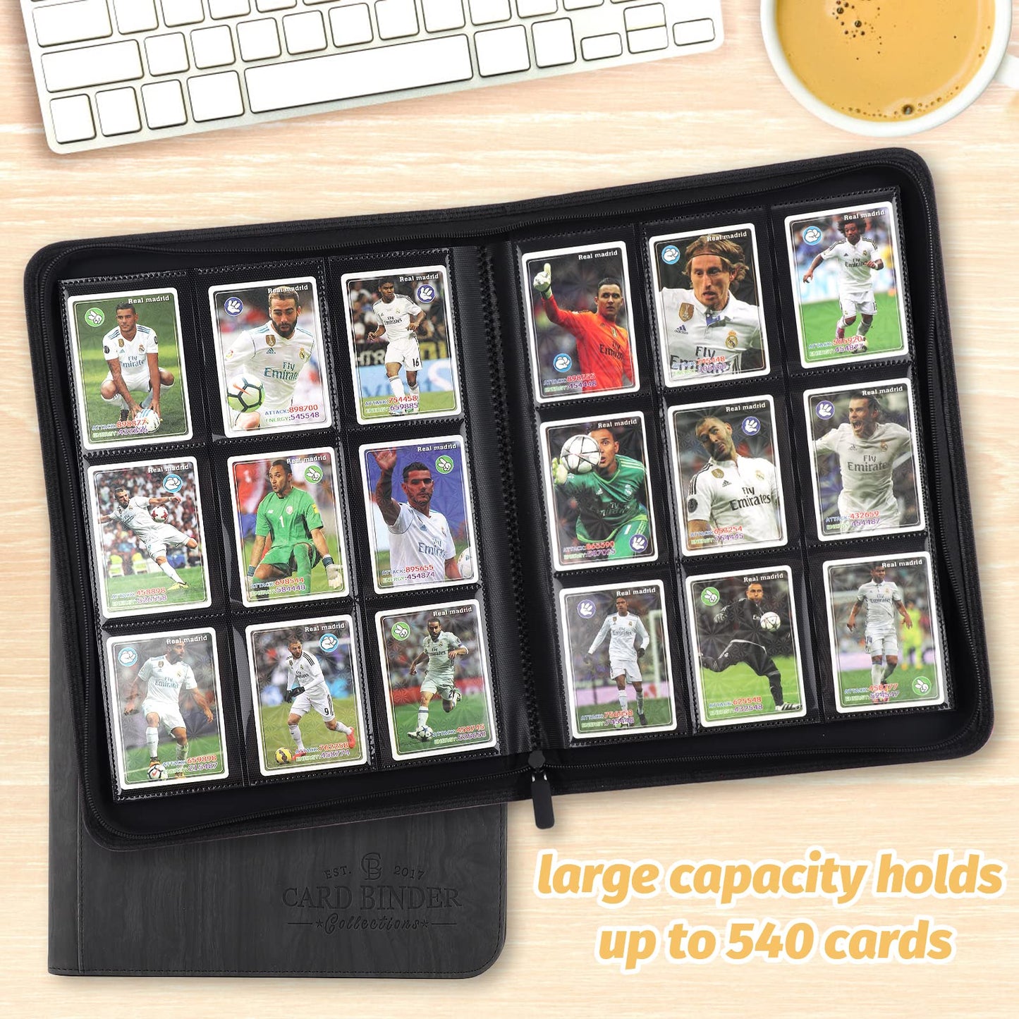 Foalgo Trading Card Binder, Card Collection Binder Album Folder with 540 Side Loading Pockets, 9 Pocket Trading Card Album Folder for TGC,MTG, Baseball Cards, Yugioh.