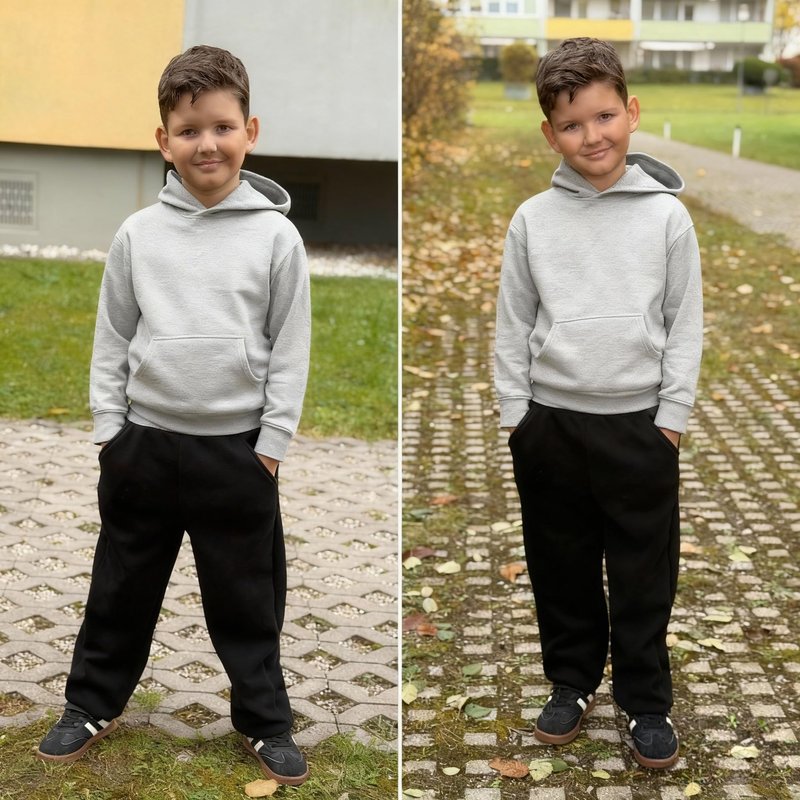 BIG ELEPHANT Boys Girls Fleece Lined Sweatpants, Winter Warm Soft Cotton Elastic Waist Kids Jogger Pants with Pockets