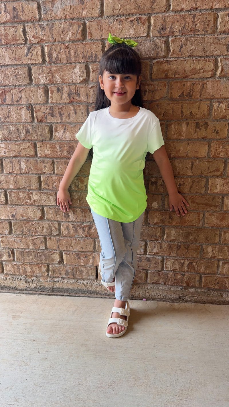 Stelle Athletic Shirts for Girls Short Sleeve Active T Shirts Sports Crewneck Dry Fit Tops Kids Teens Gym Workout Summer Tee,Neon Yellow,8-9 Years
