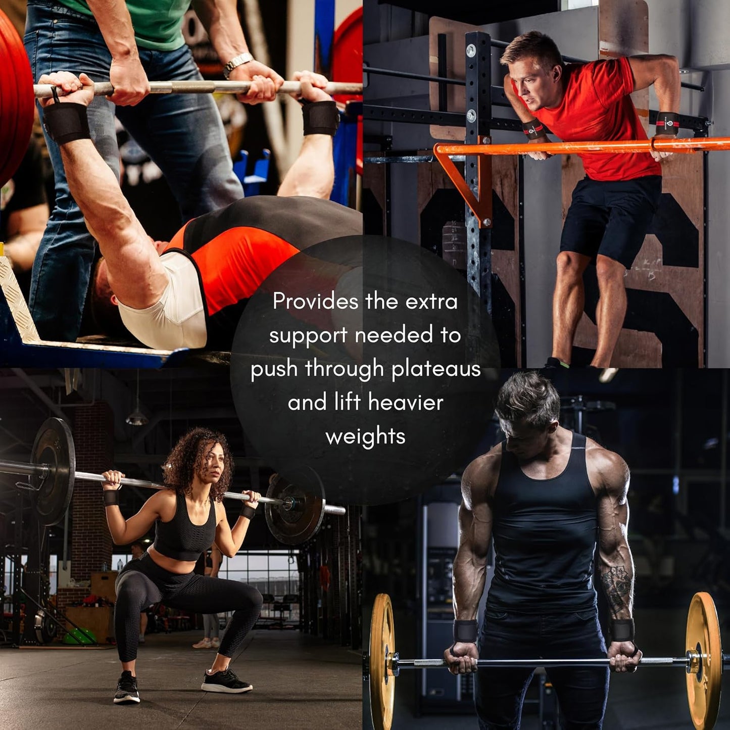 Premium Wrist Wraps for Weightlifting - Durable Lifting Straps for Enhanced Support | Ideal for Strength Training & Gym Workouts