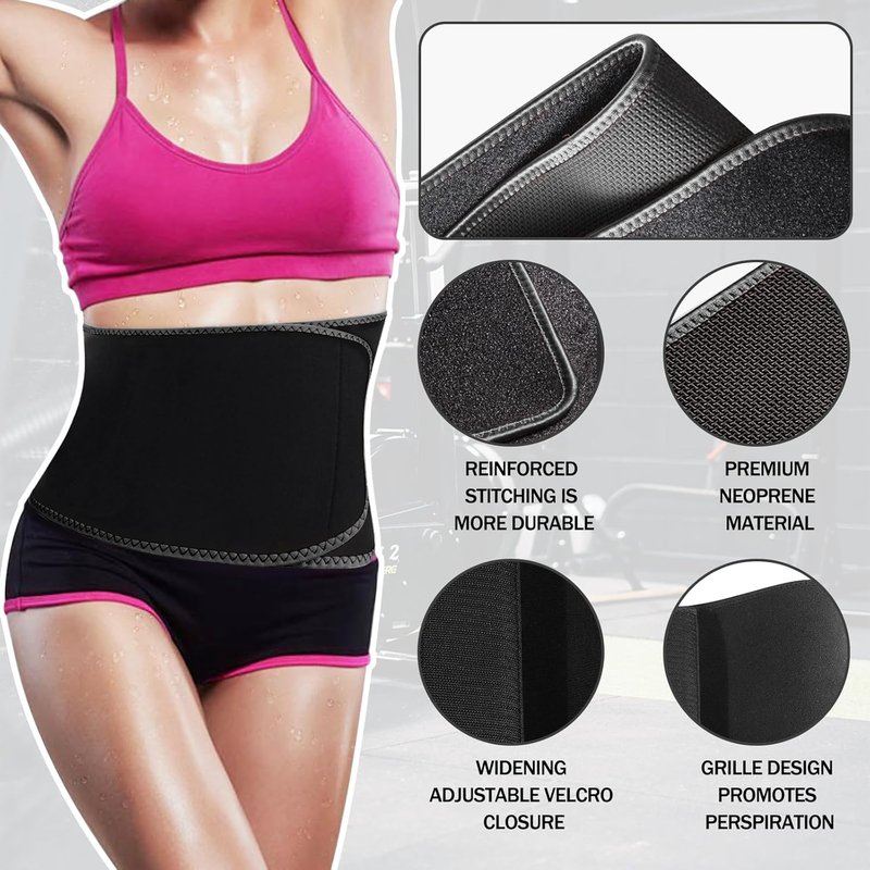Waist Trainer for Women - Sweat Trimmer Belt for Belly Fat Loss | Adjustable Size