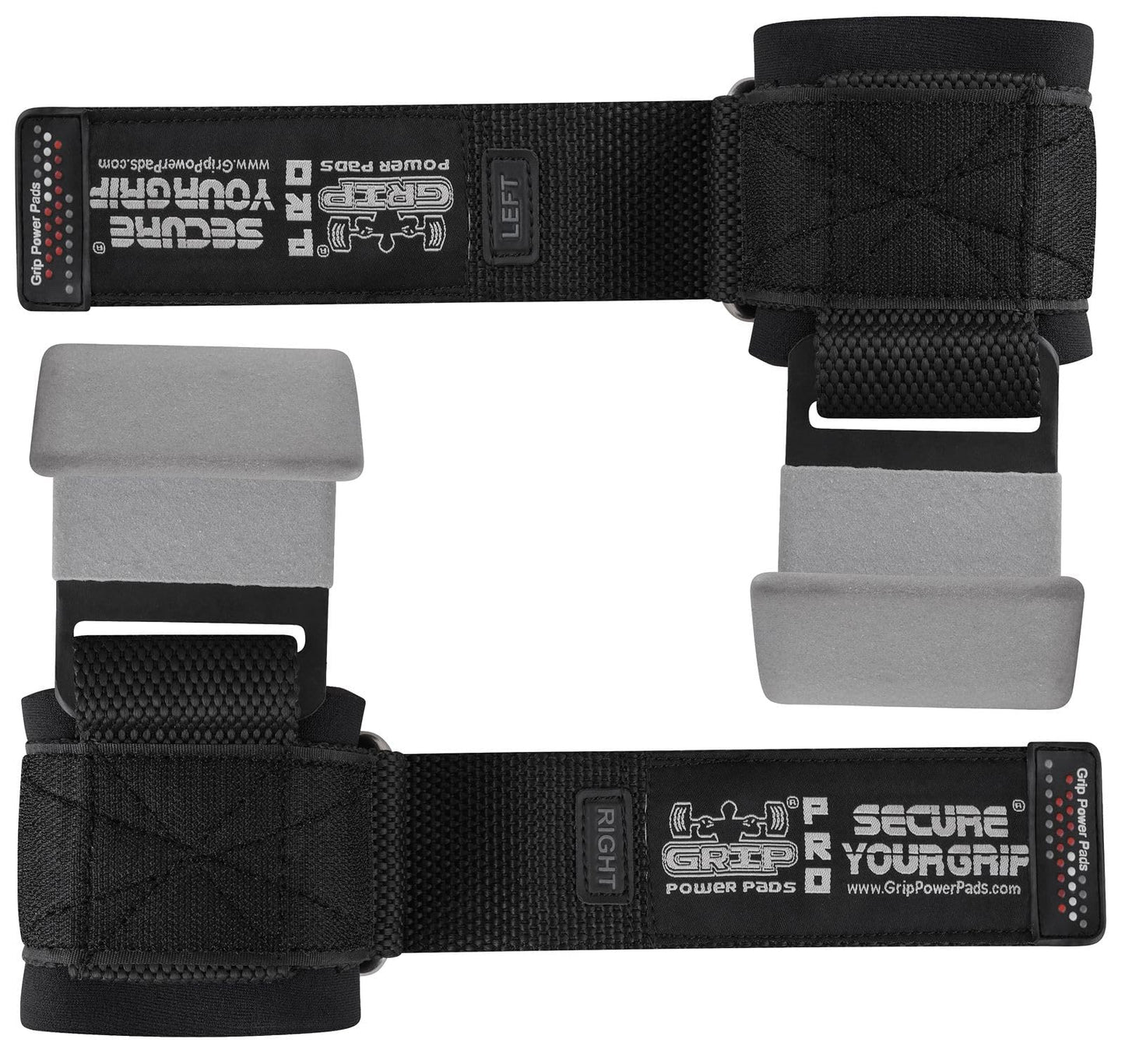 Weight Lifting Hooks Heavy Duty PRO Lifting Wrist Straps Deadlift Straps Power Lifting Grips Weightlifting Gym Gloves Men & Women (Gray, Men-Wrist Size Large)