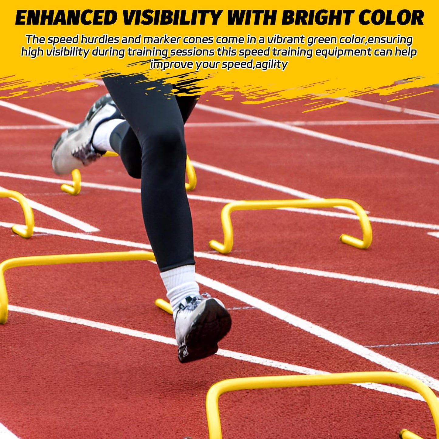 WOPPLXY 6 Pcs Speed Agility Training Hurdles, 6'' Detachable Agility Training Hurdles, Speed Training Agility Hurdles, Speed and Agility Training Equipment for Athletes, Soccer Training(Yellow)